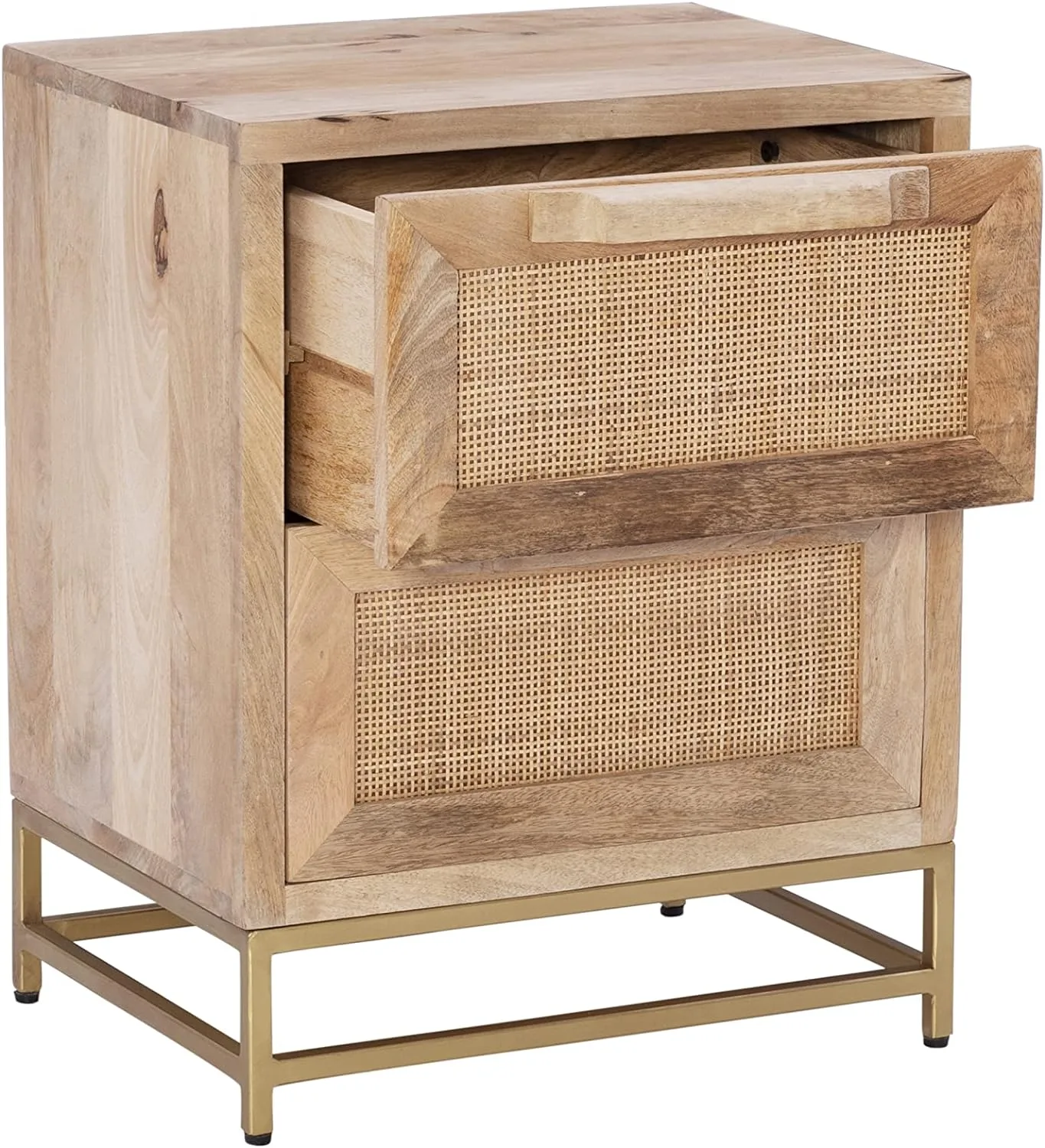 Rattan Side Table - 2 draws